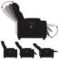 vidaXL Sillón reclinable de masaje eléctrico tela negro