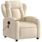 vidaXL Sillón reclinable de masaje eléctrico tela color crema