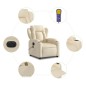 vidaXL Sillón reclinable de masaje eléctrico tela color crema