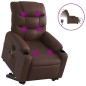 vidaXL Sillón de masaje elevable eléctrico cuero sintético marrón vidaXL Sillón de masaje elevable eléctrico cuero sintético marrón