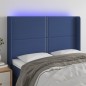 vidaXL Cabecero con LED de tela azul 147x16x118/128 cm vidaXL Cabecero con LED de tela azul 147x16x118/128 cm