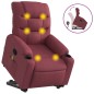 vidaXL Sillón reclinable de masaje elevable tela rojo tinto vidaXL Sillón reclinable de masaje elevable tela rojo tinto