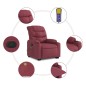 vidaXL Sillón reclinable de masaje elevable tela rojo tinto vidaXL Sillón reclinable de masaje elevable tela rojo tinto