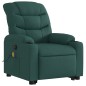 vidaXL Silla de masaje reclinable de pie de tela verde oscura