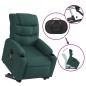 vidaXL Silla de masaje reclinable de pie de tela verde oscura