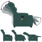 vidaXL Silla de masaje reclinable de pie de tela verde oscura
