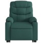 vidaXL Silla de masaje reclinable de pie de tela verde oscura