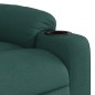 vidaXL Silla de masaje reclinable de pie de tela verde oscura