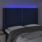 vidaXL Cabecero con LED de tela azul 147x16x118/128 cm vidaXL Cabecero con LED de tela azul 147x16x118/128 cm