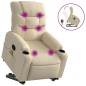vidaXL Silla de masaje reclinable de pie de tela color crema vidaXL Silla de masaje reclinable de pie de tela color crema