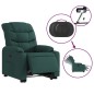 vidaXL Sillón eléctrico reclinable elevable de tela verde oscuro vidaXL Sillón eléctrico reclinable elevable de tela verde oscuro