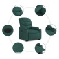 vidaXL Sillón eléctrico reclinable elevable de tela verde oscuro vidaXL Sillón eléctrico reclinable elevable de tela verde oscuro