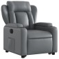 vidaXL Sillón reclinable elevable eléctrico de cuero sintético gris