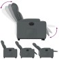 vidaXL Sillón reclinable elevable eléctrico de cuero sintético gris