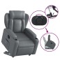 vidaXL Sillón reclinable elevable eléctrico de cuero sintético gris