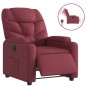 vidaXL Sillón reclinable eléctrico tela rojo tinto