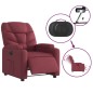vidaXL Sillón reclinable eléctrico tela rojo tinto
