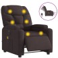 vidaXL Sillón reclinable de masaje eléctrico tela marrón oscuro vidaXL Sillón reclinable de masaje eléctrico tela marrón oscuro