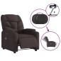 vidaXL Sillón reclinable de masaje eléctrico tela marrón oscuro vidaXL Sillón reclinable de masaje eléctrico tela marrón oscuro