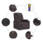 vidaXL Sillón reclinable de masaje eléctrico tela marrón oscuro vidaXL Sillón reclinable de masaje eléctrico tela marrón oscuro