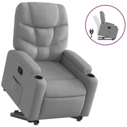 vidaXL Sillón reclinable elevable de tela gris claro