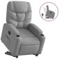 vidaXL Sillón reclinable elevable de tela gris claro vidaXL Sillón reclinable elevable de tela gris claro