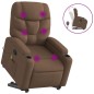 vidaXL Silla de masaje reclinable de pie de tela marrón vidaXL Silla de masaje reclinable de pie de tela marrón