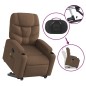 vidaXL Silla de masaje reclinable de pie de tela marrón vidaXL Silla de masaje reclinable de pie de tela marrón