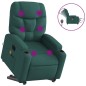 vidaXL Sillón masaje eléctrico reclinable elevable tela verde oscuro vidaXL Sillón masaje eléctrico reclinable elevable tela verde oscuro
