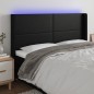 vidaXL Cabecero con LED cuero sintético negro 203x16x118/128 cm vidaXL Cabecero con LED cuero sintético negro 203x16x118/128 cm