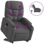 vidaXL Sillón de masaje eléctrico reclinable elevable tela gris oscuro vidaXL Sillón de masaje eléctrico reclinable elevable tela gris oscuro