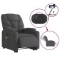 vidaXL Sillón de masaje eléctrico reclinable elevable tela gris oscuro vidaXL Sillón de masaje eléctrico reclinable elevable tela gris oscuro