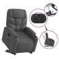vidaXL Sillón de masaje eléctrico reclinable elevable tela gris oscuro vidaXL Sillón de masaje eléctrico reclinable elevable tela gris oscuro