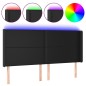 vidaXL Cabecero con LED cuero sintético negro 203x16x118/128 cm vidaXL Cabecero con LED cuero sintético negro 203x16x118/128 cm