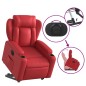 vidaXL Sillón elevable eléctrico cuero artificial rojo vidaXL Sillón elevable eléctrico cuero artificial rojo