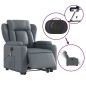 vidaXL Sillón de masaje elevable eléctrico cuero sintético gris
