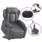vidaXL Sillón de masaje elevable eléctrico cuero sintético gris