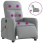 vidaXL Sillón reclinable de masaje eléctrico tela gris claro vidaXL Sillón reclinable de masaje eléctrico tela gris claro