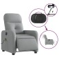 vidaXL Sillón reclinable de masaje eléctrico tela gris claro vidaXL Sillón reclinable de masaje eléctrico tela gris claro