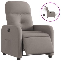 vidaXL Sillón reclinable eléctrico tela gris taupé