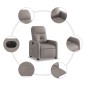 vidaXL Sillón reclinable eléctrico tela gris taupé vidaXL Sillón reclinable eléctrico tela gris taupé