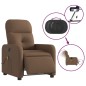 vidaXL Sillón reclinable de masaje eléctrico tela marrón vidaXL Sillón reclinable de masaje eléctrico tela marrón