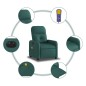 vidaXL Sillón reclinable de masaje eléctrico tela verde oscuro vidaXL Sillón reclinable de masaje eléctrico tela verde oscuro
