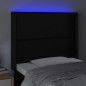 vidaXL Cabecero con LED cuero sintético negro 103x16x118/128 cm