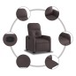 vidaXL Sillón reclinable elevable tela marrón oscuro vidaXL Sillón reclinable elevable tela marrón oscuro