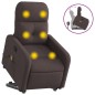 vidaXL Silla de masaje reclinable de pie de tela marrón oscuro vidaXL Silla de masaje reclinable de pie de tela marrón oscuro