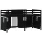 vidaXL Cama alta niños con cortinas madera pino blanco negro 90x200 cm vidaXL Cama alta niños con cortinas madera pino blanco negro 90x200 cm