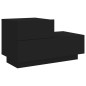 vidaXL Mesita de noche con luces LED negro 70x36x40,5 cm