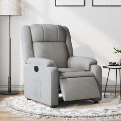 vidaXL Sillón reclinable eléctrico tela gris claro