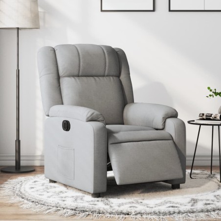 vidaXL Sillón reclinable eléctrico tela gris claro